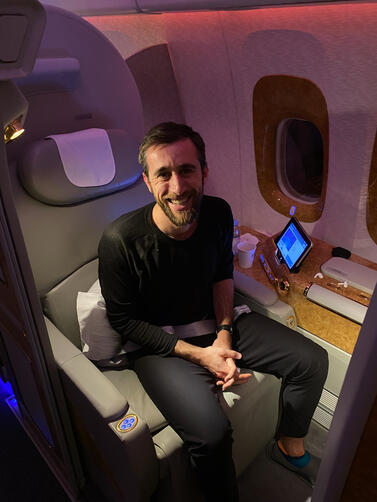 Flying Emirates first class booked entirely with credit card points